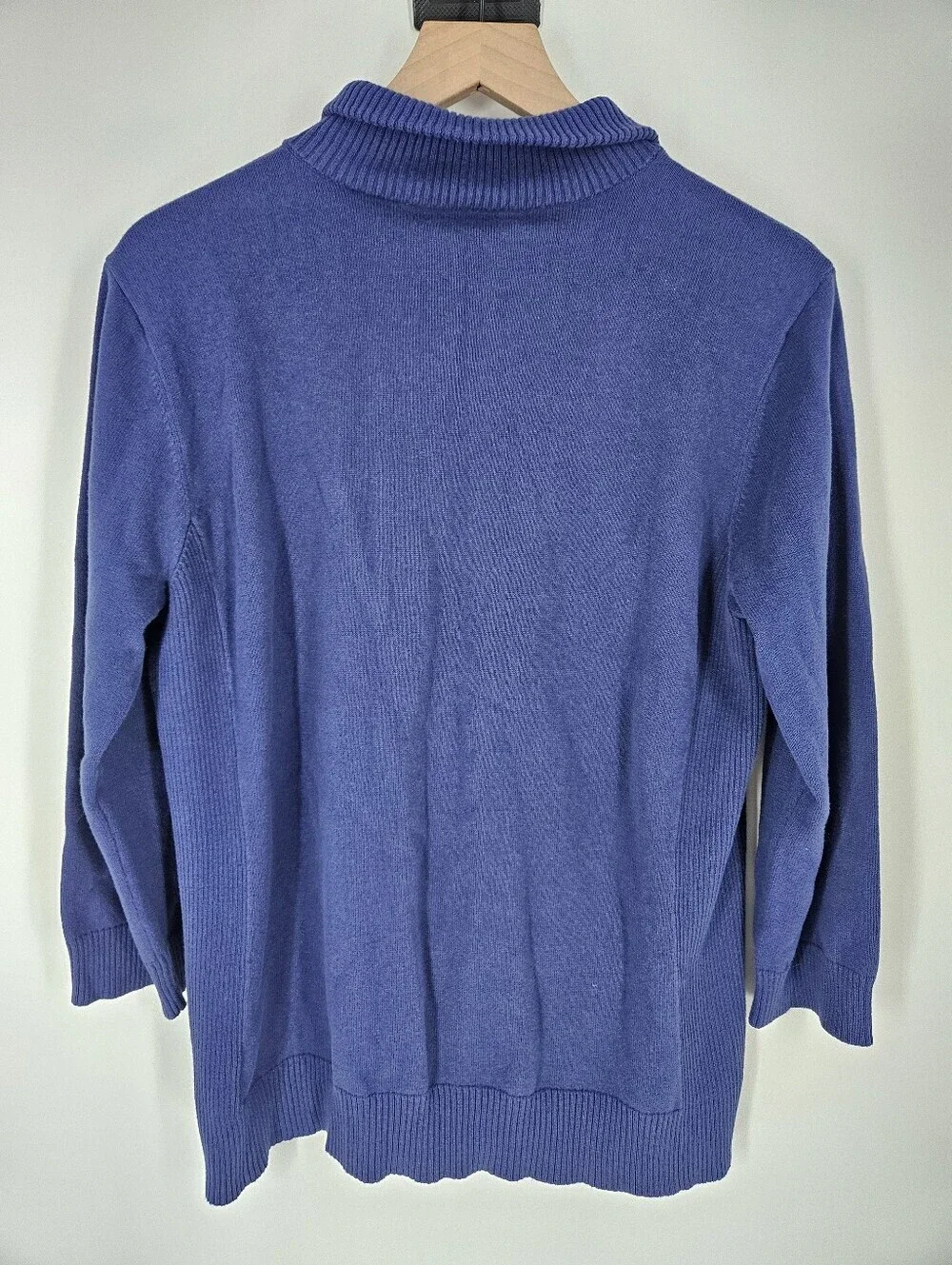 Lauren Ralph Lauren Cobalt Blue Crest Embroidered Full Zip Cardigan